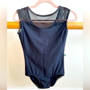 LuckyLeo Black mesh leotard